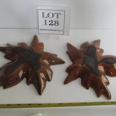 2 Decorative Leaf Shaped Dishes