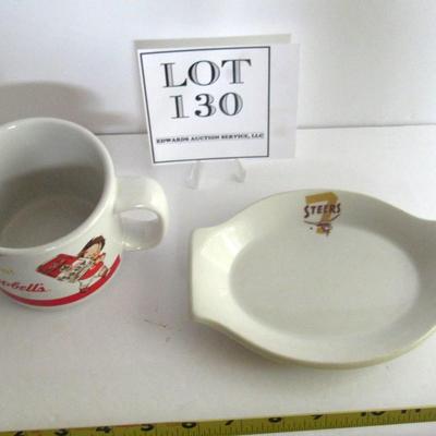 Old 7 Steers Restaurant Platter, Jackson China, Campbell's Soup Mug