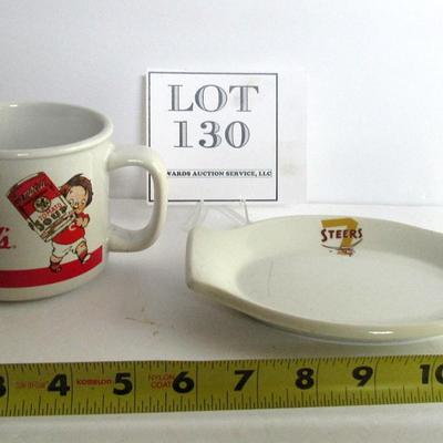 Old 7 Steers Restaurant Platter, Jackson China, Campbell's Soup Mug