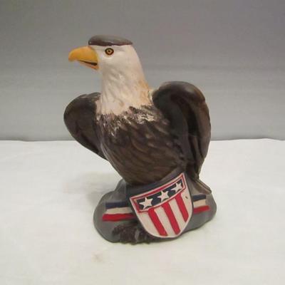 Vintage American Eagle Coin Bank with Stopper- Made in Hong Kong