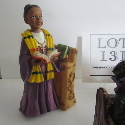 3 African American Black Figurines