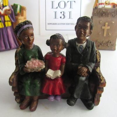 3 African American Black Figurines