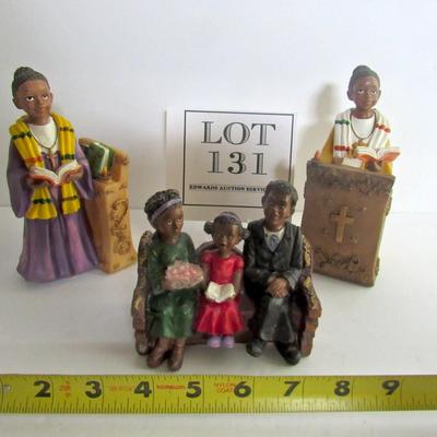 3 African American Black Figurines
