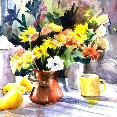 595 Original Watercolor of Still Life by Peggy Blades