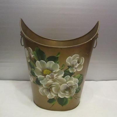 Hand Painted Metal Waste Can