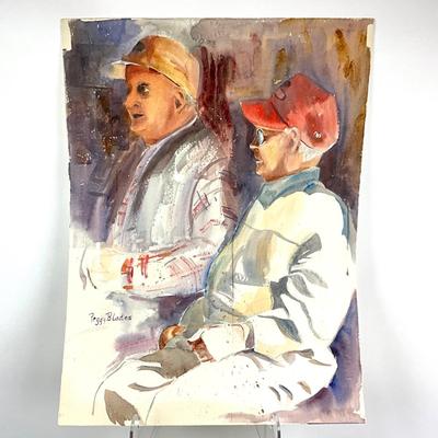 598 Original Watercolor "Conversations" by Peggy Blades
