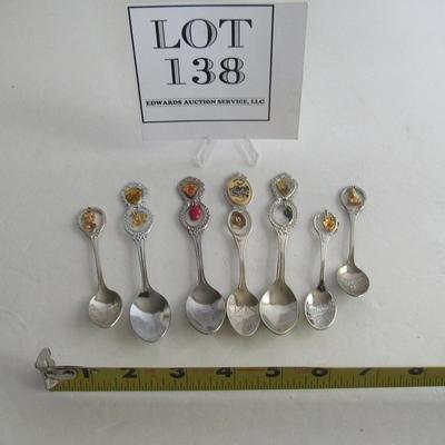 Vintage Metal Small Souvenir Spoons With Dangles