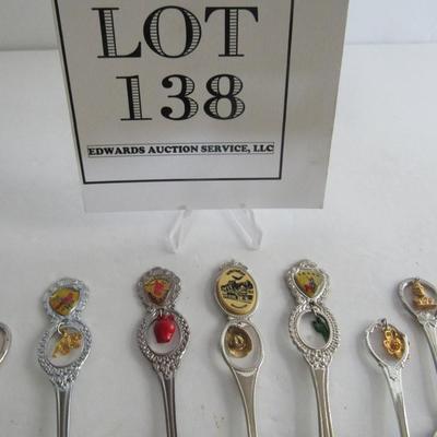 Vintage Metal Small Souvenir Spoons With Dangles