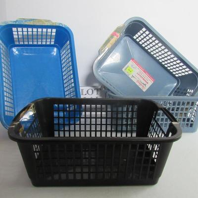 4 Older Plastic Storage Baskets, Smaller Size