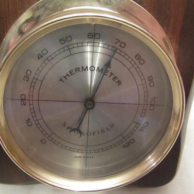 Springfield Thermometer Mounted on Wood for Hanging