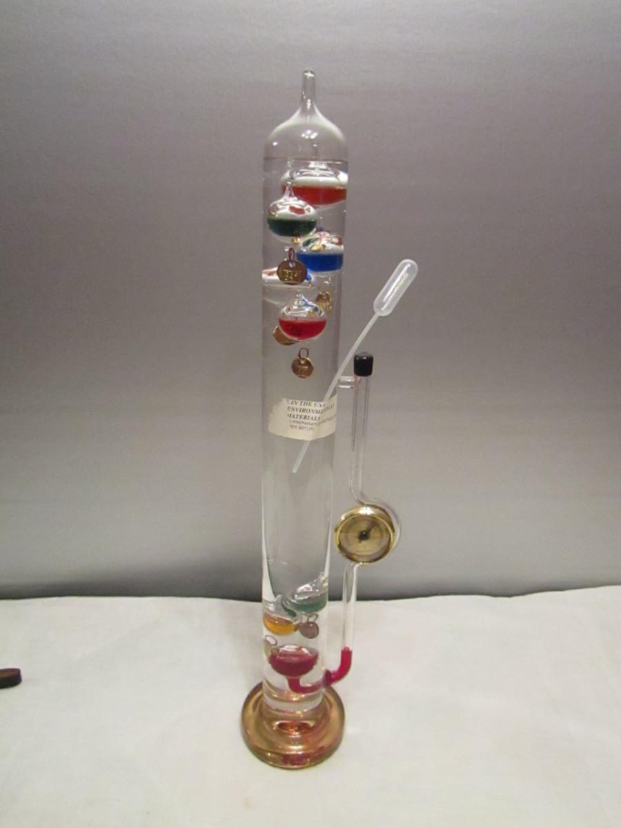 Galileo Thermometer with Barometer