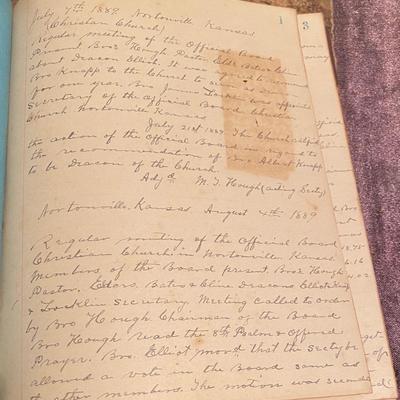 1889 Nortonville Ks. Christian Church Meeting Minutes
