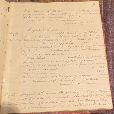 1889 Nortonville Ks. Christian Church Meeting Minutes