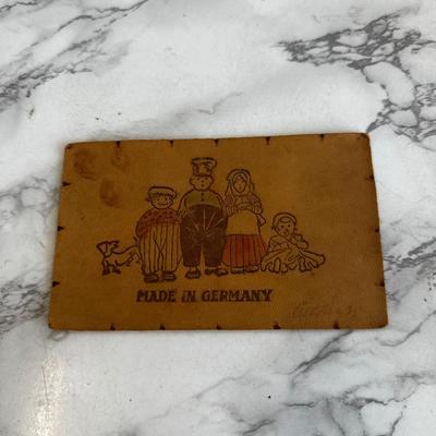 Lot of 9 leather vintage postcards with early stamps