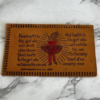 Lot of 9 leather vintage postcards with early stamps