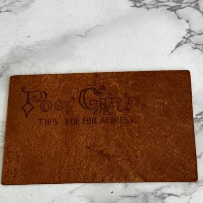 Lot of 9 leather vintage postcards with early stamps