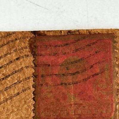 Lot of 9 leather vintage postcards with early stamps