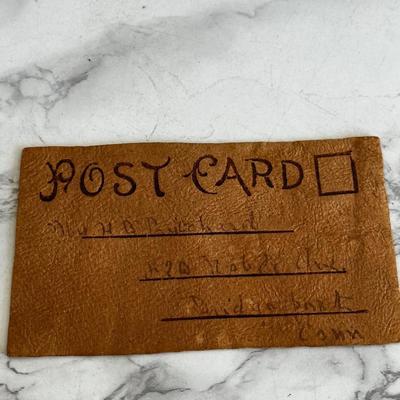 Lot of 9 leather vintage postcards with early stamps