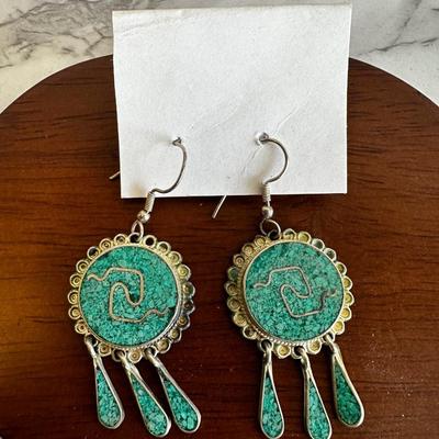 Vintage Turquoise and Sterling Earrings