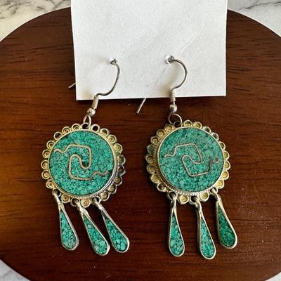 Vintage Turquoise and Sterling Earrings