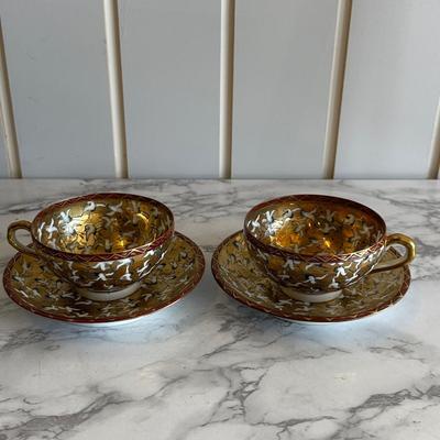 Pair of thousand Crane  tea cups