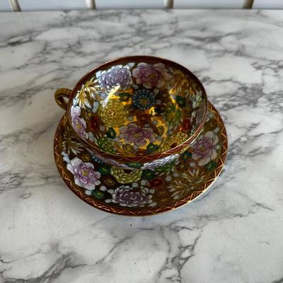 Pair of thousand Crane  tea cups