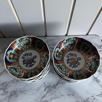 Lot of 12 Vintage Imari Bowls marked on bottom
