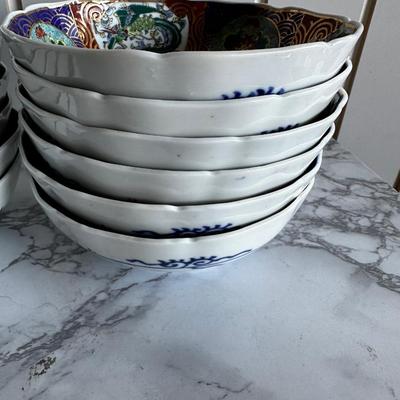 Lot of 12 Vintage Imari Bowls marked on bottom
