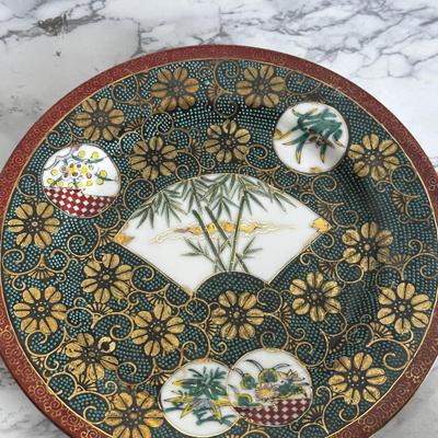 Kutani Yaki Aochibu Tessen Chawan Square Soup Rice Bowl Yamagaki Japan