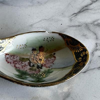 Kutani Yaki Aochibu Tessen Chawan Square Soup Rice Bowl Yamagaki Japan