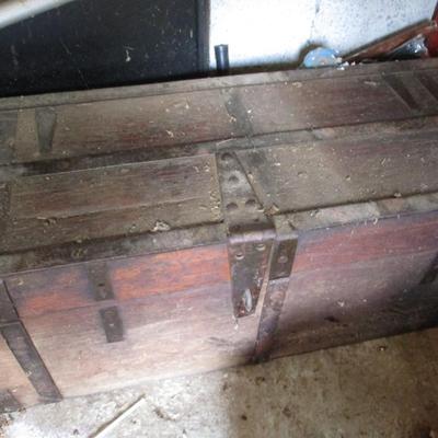 Wooden Work Chest With Tools