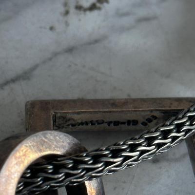 Vintage Necklace Square Pendant in Sterling Silver 925