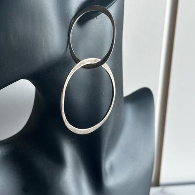 Sterling Silver Vintage Hoop earrings stamped