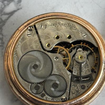 Beautiful Vintage Elgin Pocket Watch gold plated