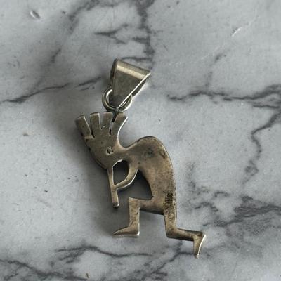 Beautiful  Kokopelli pendant made of silver and lapis