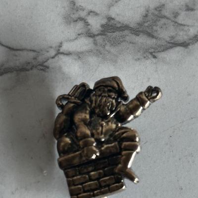 Sterling Silver Santa Claus Brooch