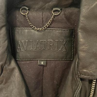 AVIATRIX: LEATHER BIKER JACKET (WOMEN'S) SIZE S