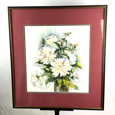 615 Original Floral Watercolor by Barbara Jablin 1983