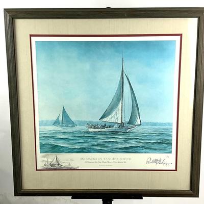 616 Framed Paul McGehee Signed Artist's Proof of Skipjacks on Tangier Sound