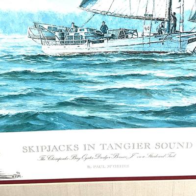 616 Framed Paul McGehee Signed Artist's Proof of Skipjacks on Tangier Sound