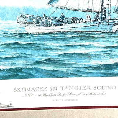 616 Framed Paul McGehee Signed Artist's Proof of Skipjacks on Tangier Sound