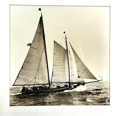 623 Framed Black and White Sailing Photograph