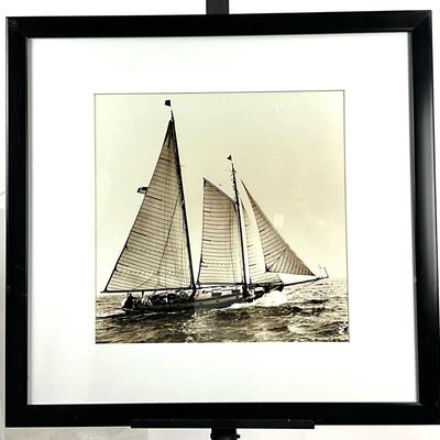 623 Framed Black and White Sailing Photograph