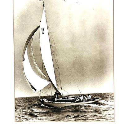 624 Large Black and White Framed Sailing Photograph