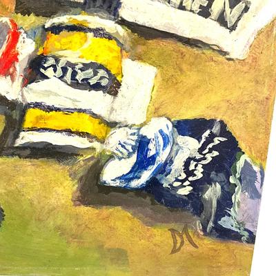 633 Original Acrylic Painting on Board "Artist's Tools" by Donna McGill 2002