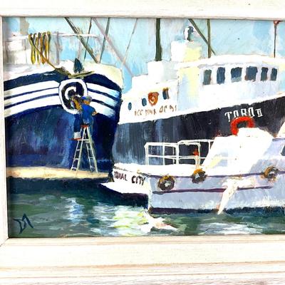 634 Original Framed Acrylic Painting " Ship Shape" by Donna McGill
