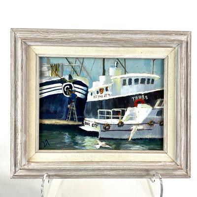 634 Original Framed Acrylic Painting " Ship Shape" by Donna McGill