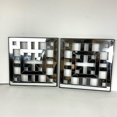 644 Two Mirrored Geometric Design Wall Decor