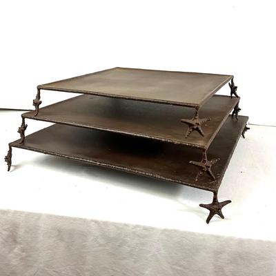 645 Three Tier Metal Starfish Base Serving Platforms