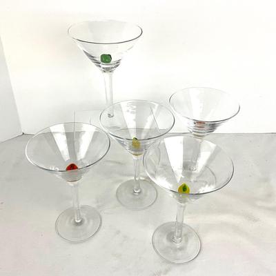654 Set of 5 Martini Fruit Glasses